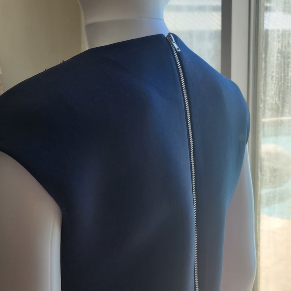 Multi-colored gem collar navy blue dress! - Picture 4 of 9